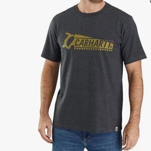 Carhartt Saw Graphic Tee Shirt Men’s XL Relaxed Fit Grey Workwear